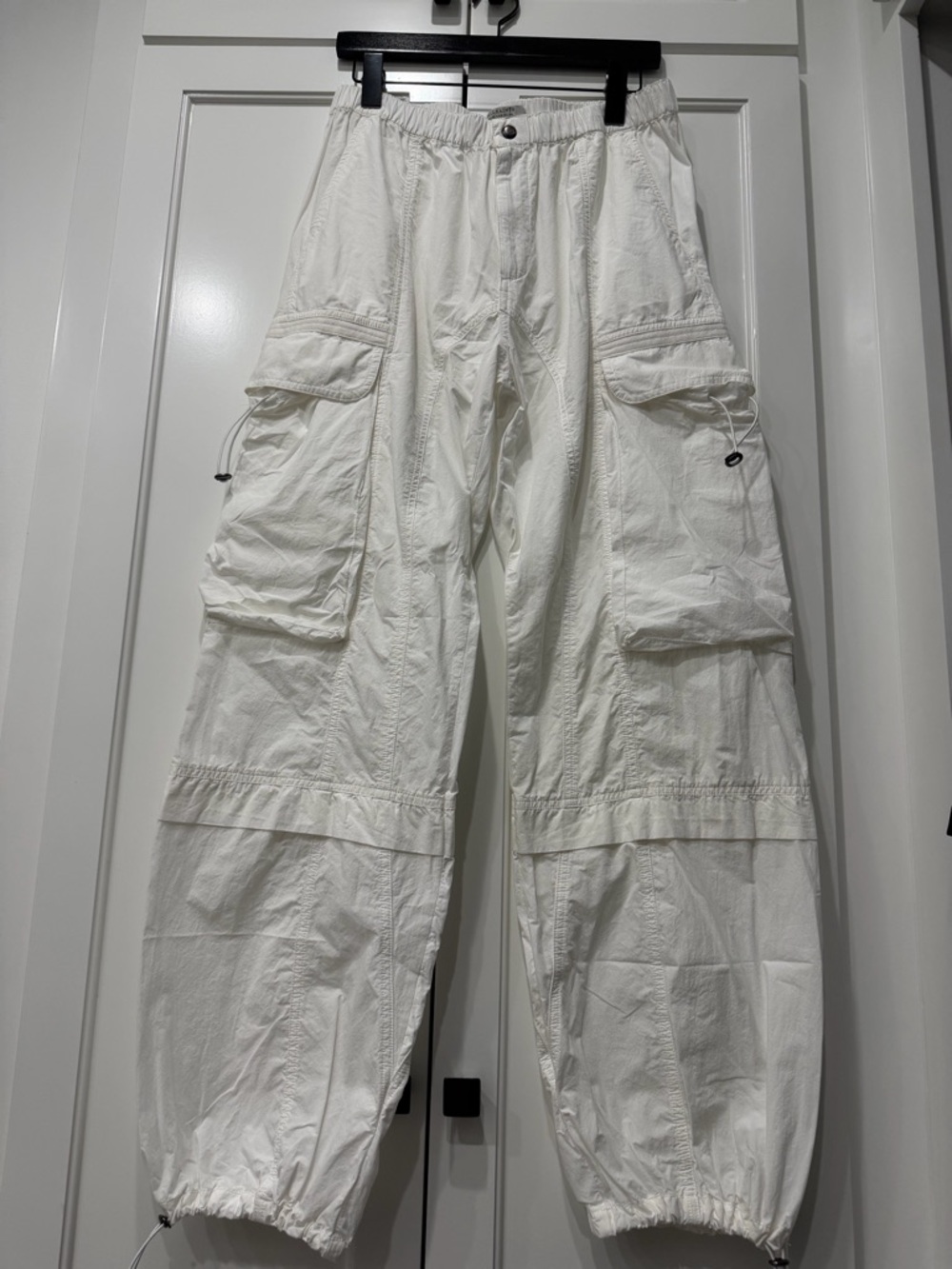 AllSaints Women's White Cargo Wide-Leg Pants - Picture 5 of 6